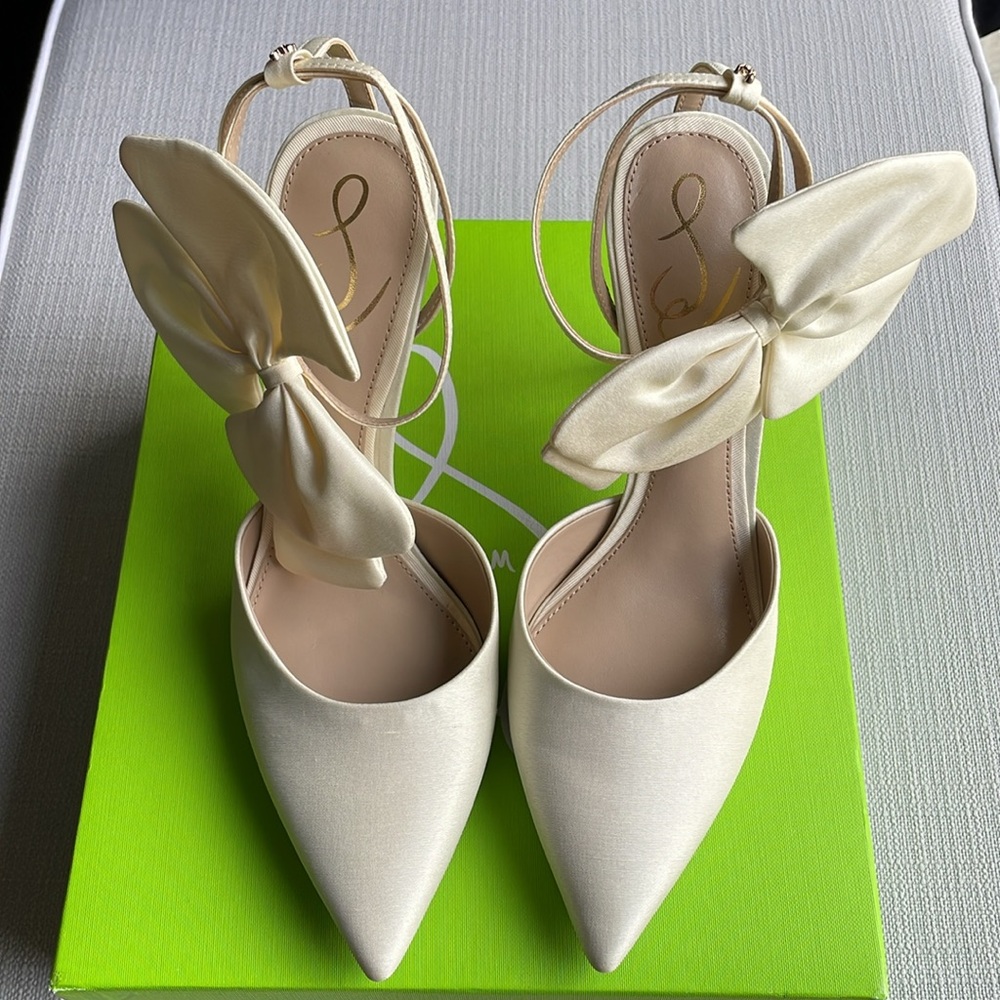 Sam Edelman Women's Halie Ankle Strap Bow High Heel Pumps - size 7.5 - Picture 11 of 16